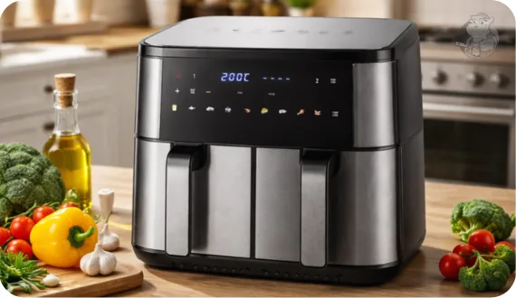 Frytkownica beztłuszczowa HIPPER. DUE CASSETTI dwukomorowa